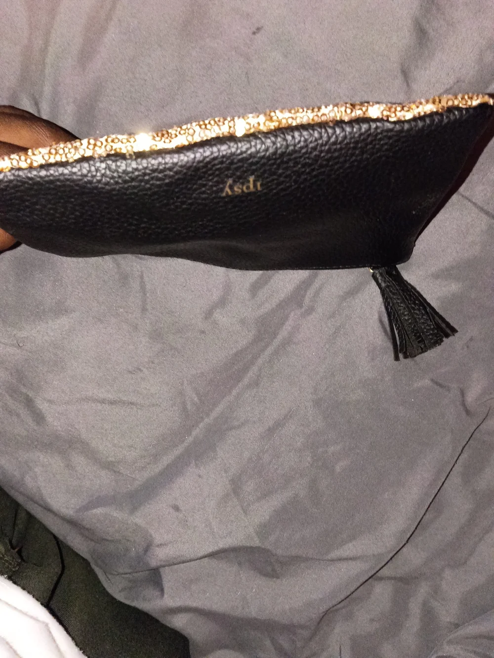 ipsy Gold Sequin Satchel Clutch